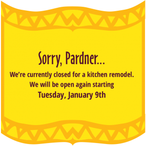 Sorry, we're closed until Tuesday, January 9th